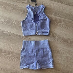 Purple Women's Bike Shorts Set